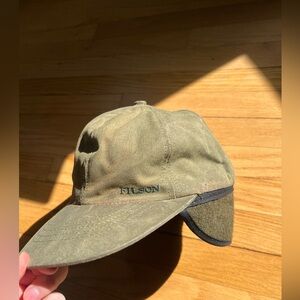 Filson Olive Green Cap with Ear Covers